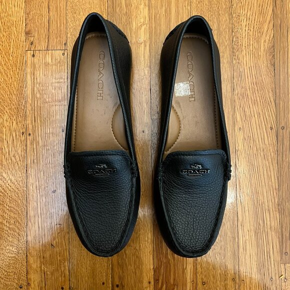 COACH Mary Lock Up Loafers – Black Pebble Leather, Size 7, New with Box - Picture 1 of 9